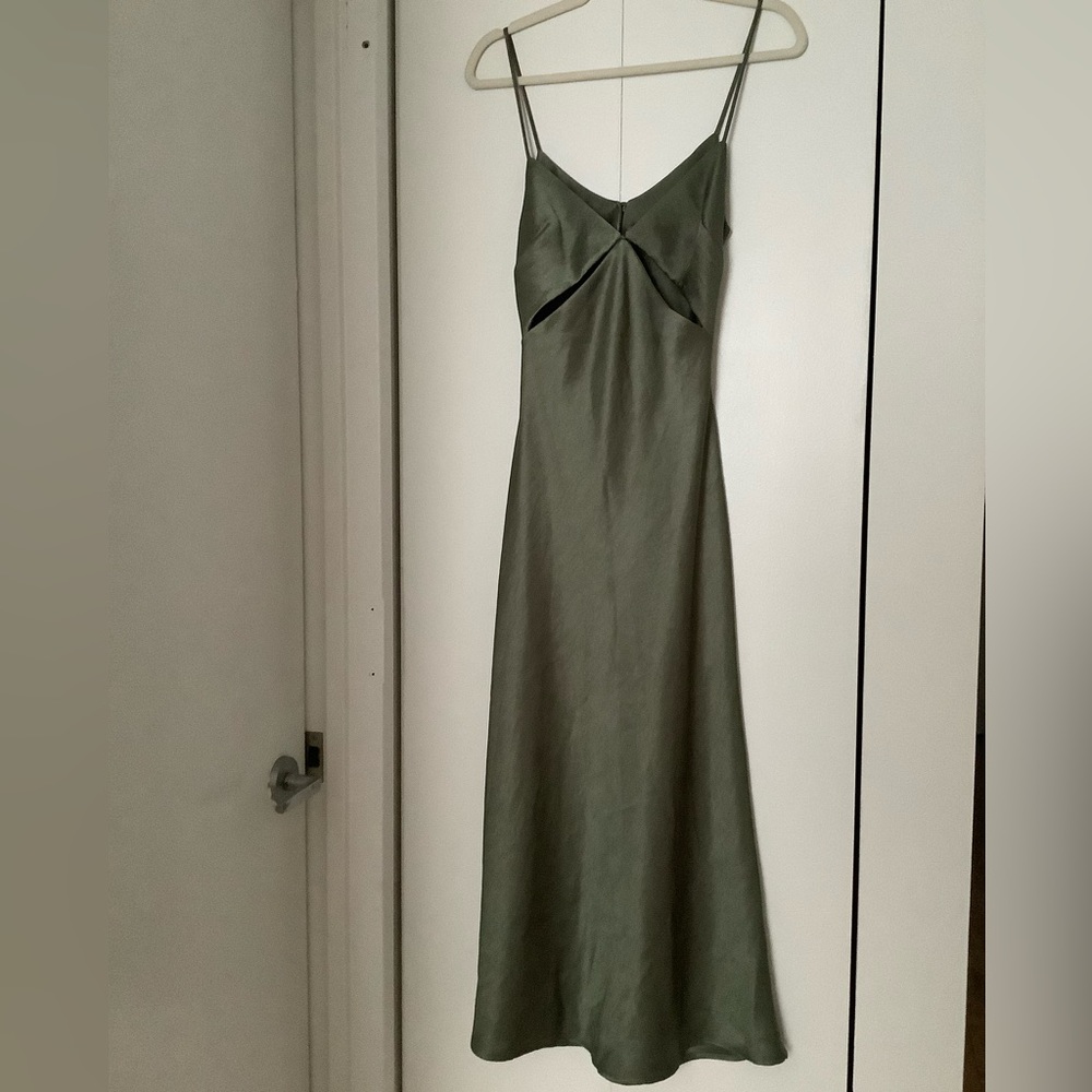 Bec & Bridge Olive Green Slip Midi Dress